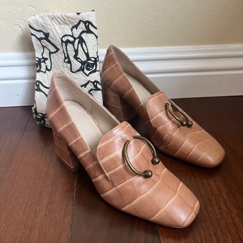 FREDA SALVADOR LIFT Pierced Block Heels Cocoa Croc
